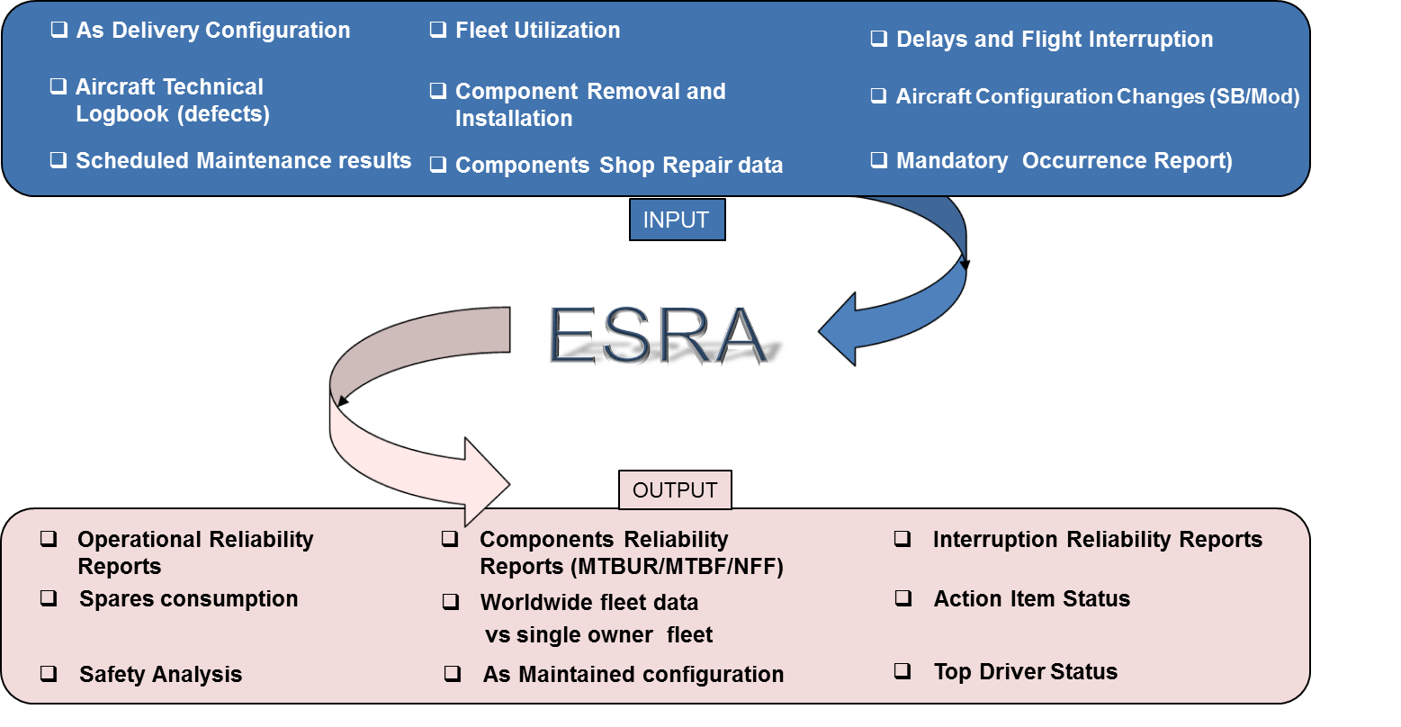 Expert System for Reliability in Aeronautics Inputs and Outputs