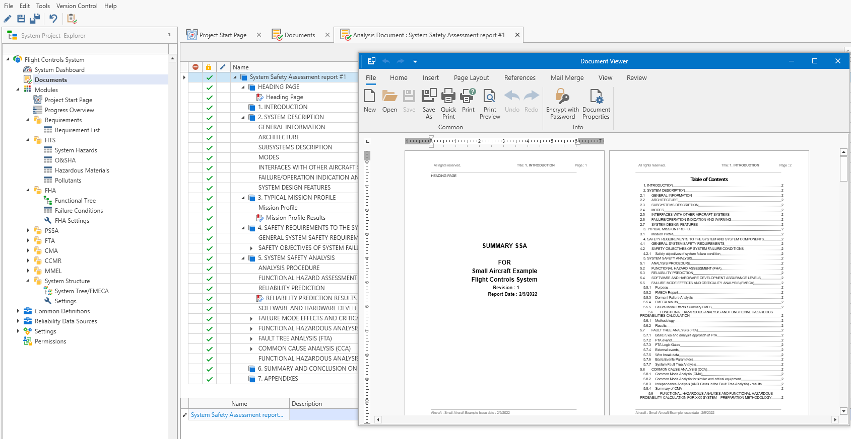 Safety Assessment Document Generation Tree