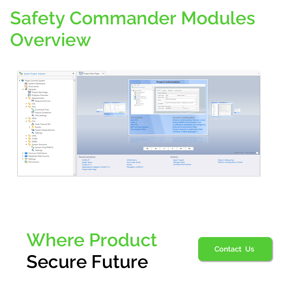 Safety Commander Software Modules Overview Screen