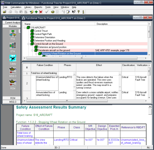 Safety Assessment Software according to SAE ARP 4761