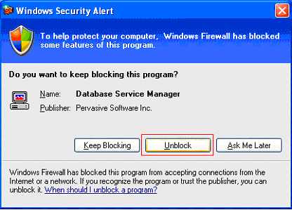 Unblock the Pervasive Database Engine